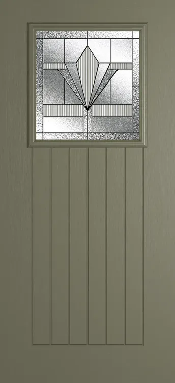 Bonn composite door in Olive Grey with Belmont glass