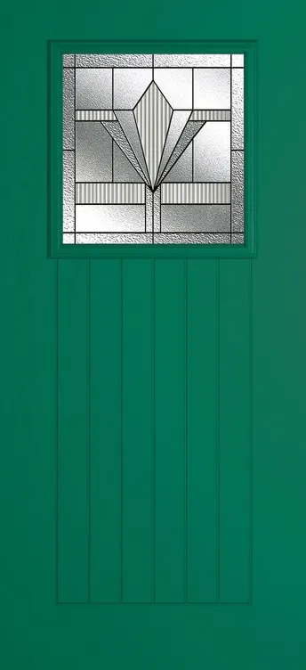 Bonn composite door in Opal Green with Belmont glass