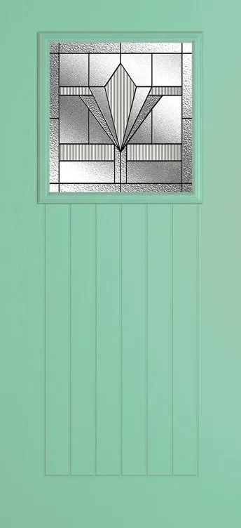 Bonn composite door in Pastel Turquoise with Belmont glass