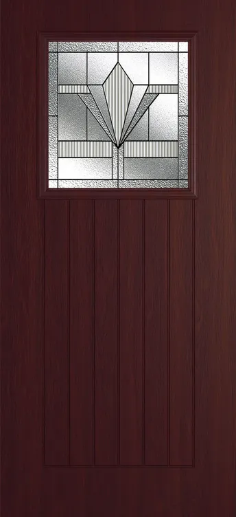 Bonn composite door in Rosewood with Belmont glass