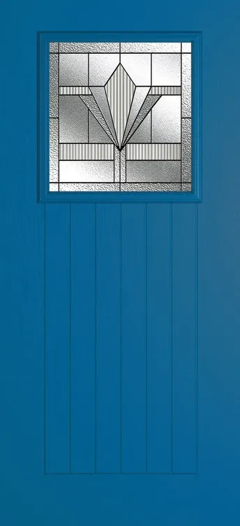 Bonn composite door in Signal Blue with Belmont glass