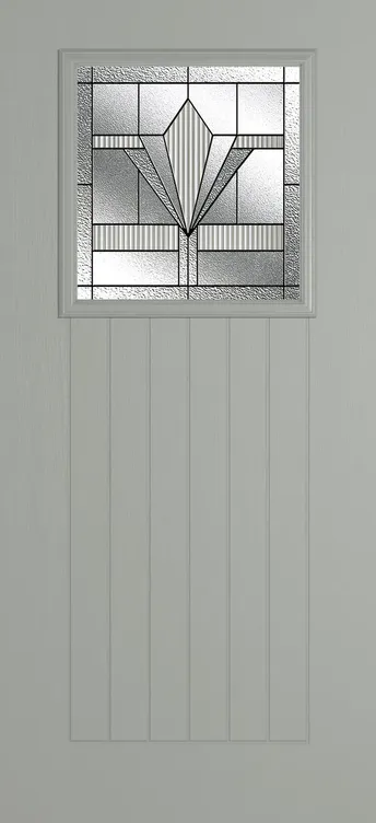 Bonn composite door in Silver Grey with Belmont glass