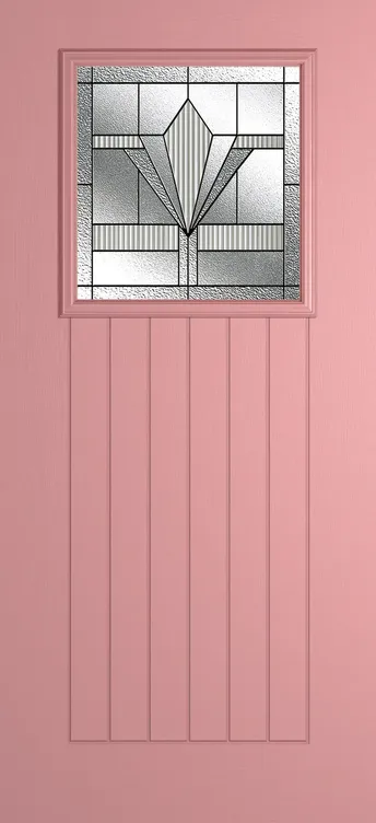 Bonn composite door in Sweet Pink with Belmont glass