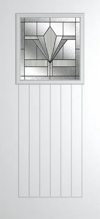 Bonn composite door in White with Belmont glass
