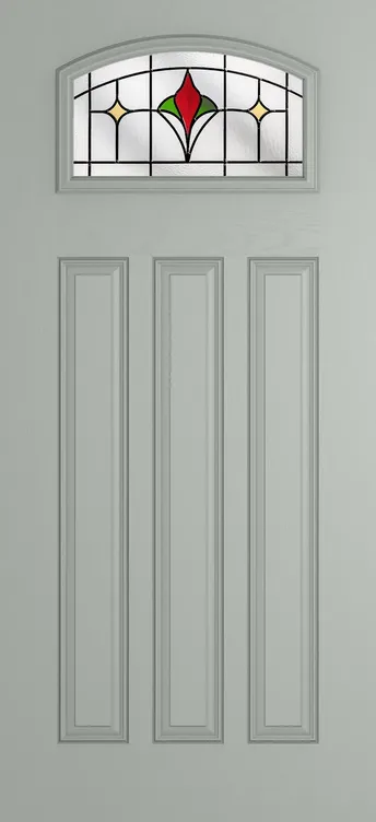 Bruges composite door in Agate Grey with Beaumont glass