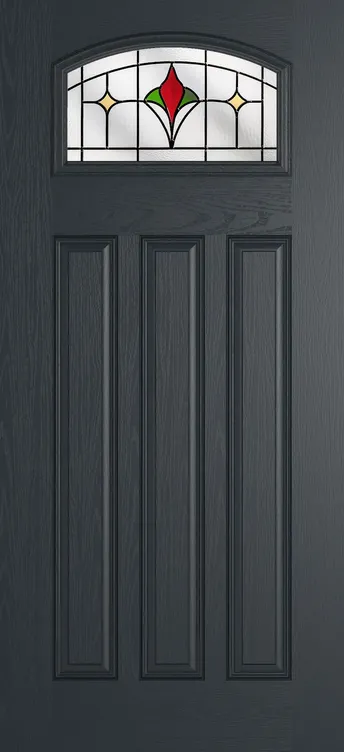 Bruges composite door in Anthracite Grey with Beaumont glass