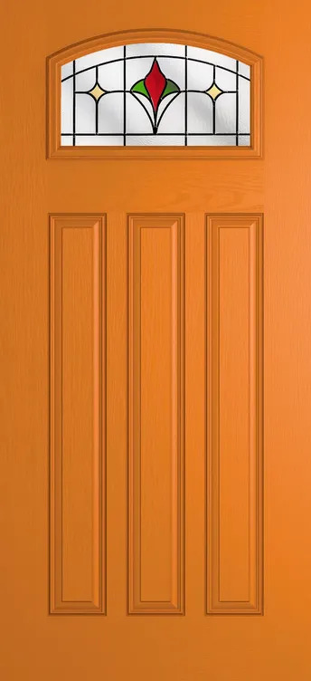 Bruges composite door in Clementine with Beaumont glass