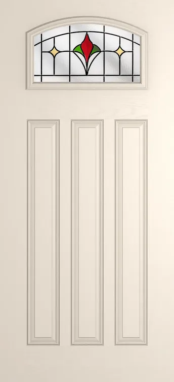 Bruges composite door in Cream with Beaumont glass