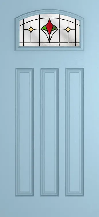 Bruges composite door in Duck Egg Blue with Beaumont glass