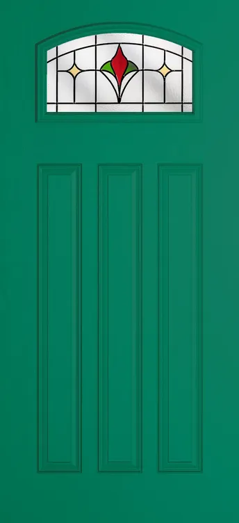 Bruges composite door in Opal Green with Beaumont glass