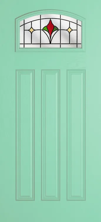 Bruges composite door in Pastel Turquoise with Beaumont glass