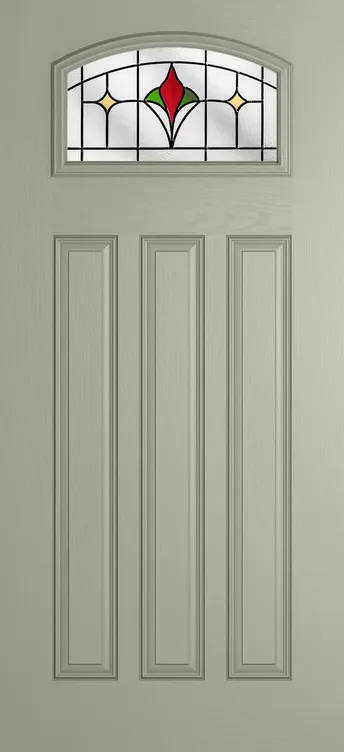 Bruges composite door in Pebble Grey with Beaumont glass