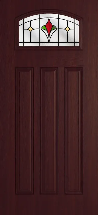 Bruges composite door in Rosewood with Beaumont glass