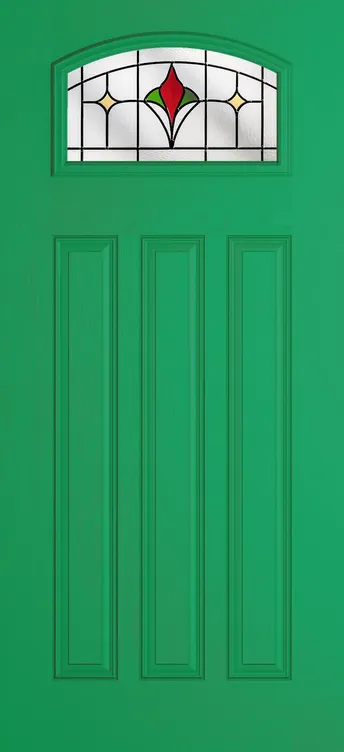 Bruges composite door in Signal Green with Beaumont glass