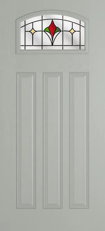 Bruges composite door in Silver Grey with Beaumont glass