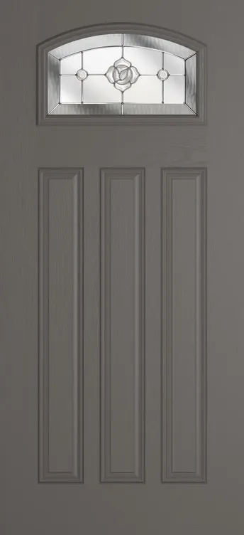 Bruges composite door in Slate Grey with Crystal Flowers glass