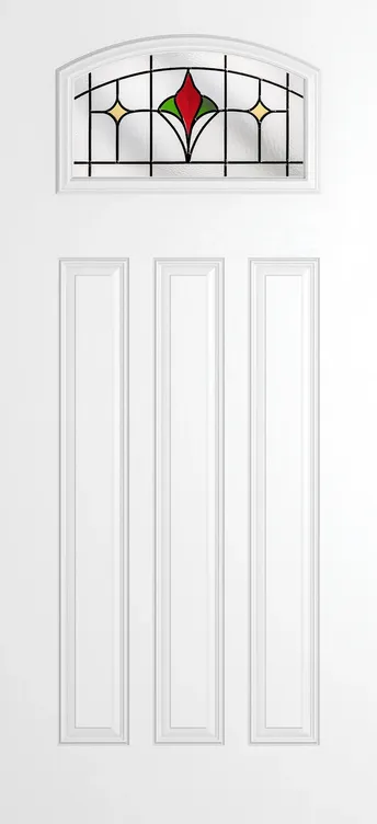 Bruges composite door in White with Beaumont glass