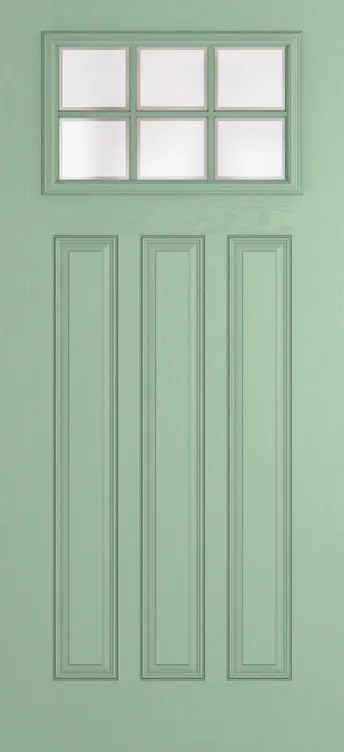 Brussels Grid Lite composite door in Chartwell Green with Etch glass