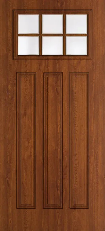 Brussels Grid Lite composite door in Light Oak with Etch glass
