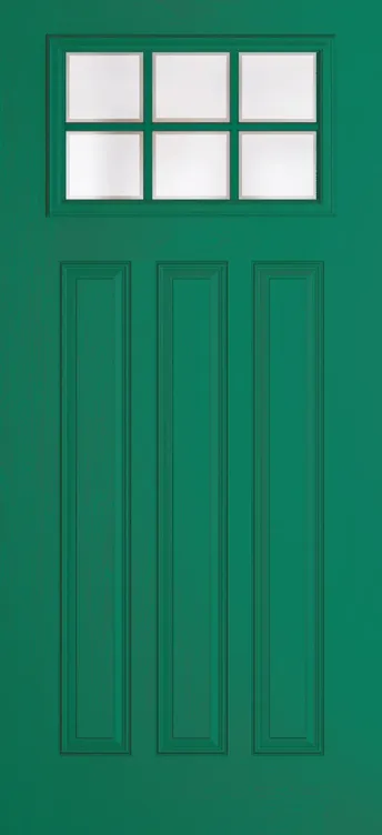 Brussels Grid Lite composite door in Opal Green with Etch glass