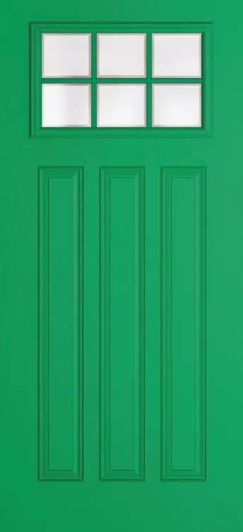 Brussels Grid Lite composite door in Signal Green with Etch glass