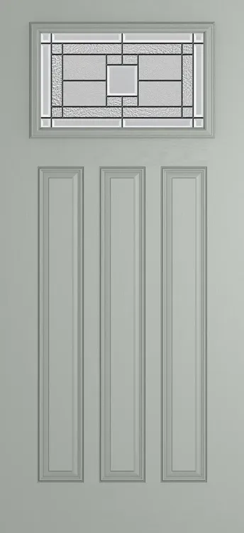 Brussels composite door in Agate Grey with Monterey glass