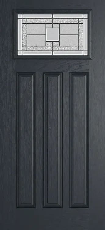 Brussels composite door in Anthracite Grey with Monterey glass