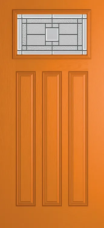 Brussels composite door in Clementine with Monterey glass