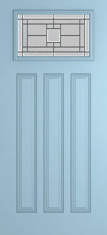 Brussels composite door in Duck Egg Blue with Monterey glass