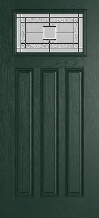 Brussels composite door in Green with Monterey glass