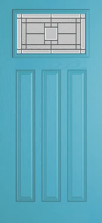 Brussels composite door in Light Blue with Monterey glass
