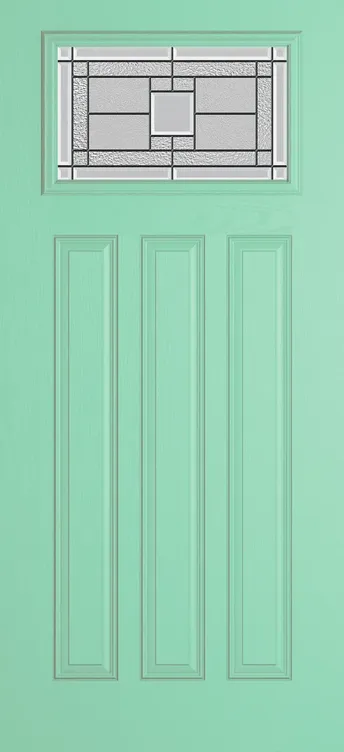 Brussels composite door in Pastel Turquoise with Monterey glass