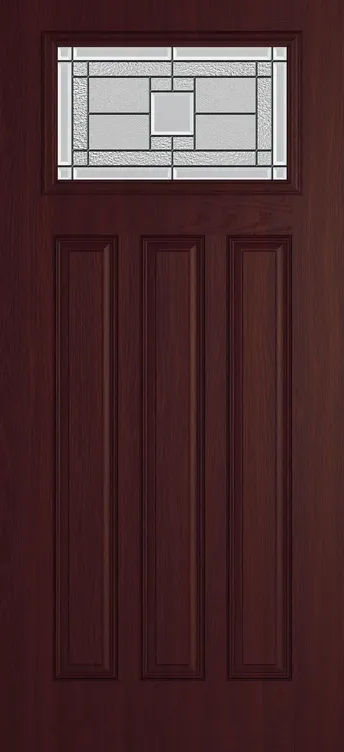 Brussels composite door in Rosewood with Monterey glass