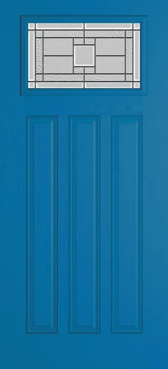 Brussels composite door in Signal Blue with Monterey glass