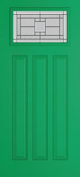 Brussels composite door in Signal Green with Monterey glass