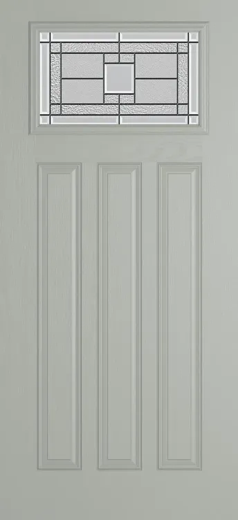 Brussels composite door in Silver Grey with Monterey glass