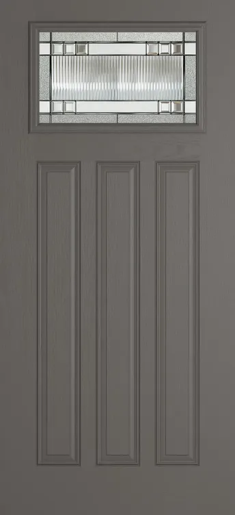 Brussels composite door in Slate Grey with Manhattan glass