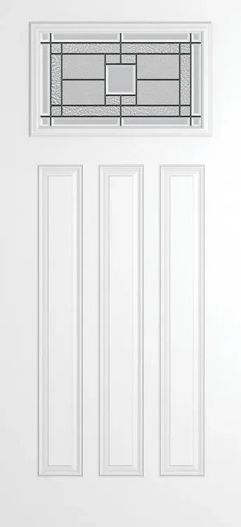 Brussels composite door in White with Monterey glass