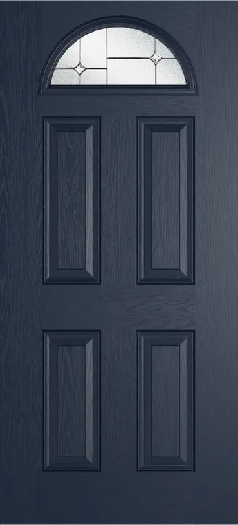 Cannes 1 composite door in Blue with Zinc Art Star glass