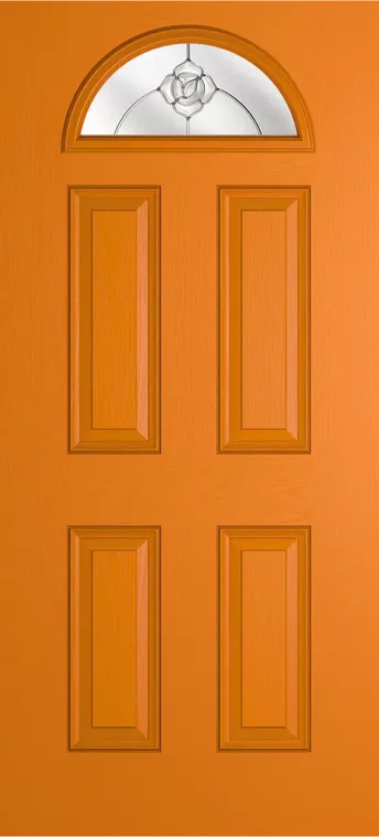 Cannes 1 composite door in Clementine with Crystal Flowers glass