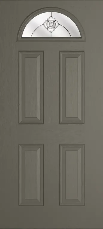 Cannes 1 composite door in Dolphin Grey with Crystal Flowers glass