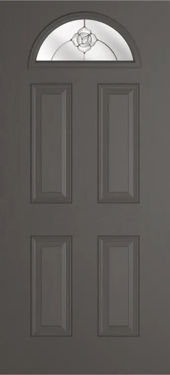 Cannes 1 composite door in Slate Grey with Crystal Flowers glass