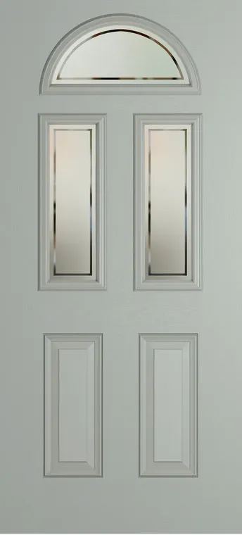 Cannes 3 composite door in Agate Grey with Victorian Border glass