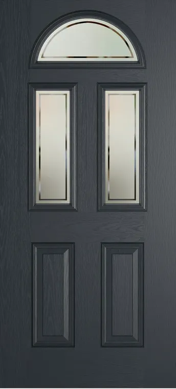 Cannes 3 composite door in Anthracite Grey with Victorian Border glass