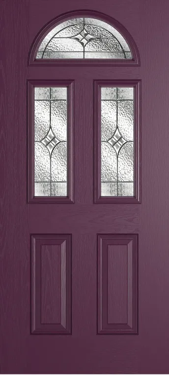 Cannes 3 composite door in Aubergine with Elegance glass