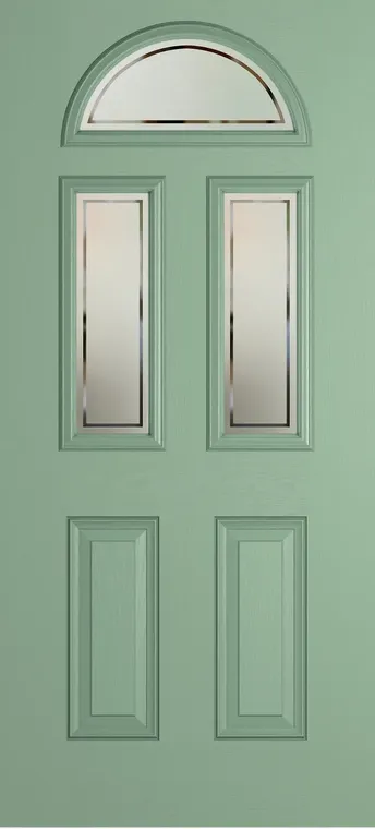 Cannes 3 composite door in Chartwell Green with Victorian Border glass