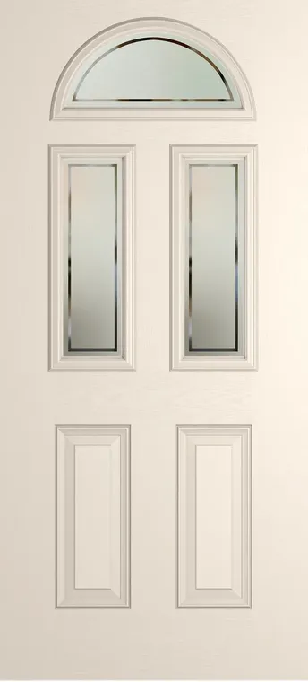 Cannes 3 composite door in Cream with Victorian Border glass