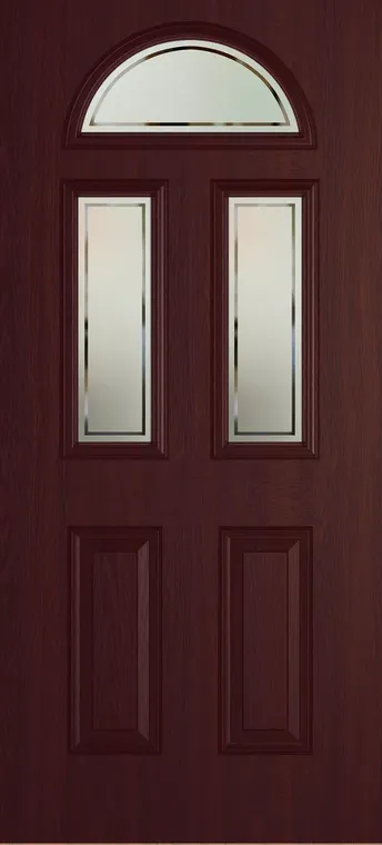 Cannes 3 composite door in Rosewood with Victorian Border glass