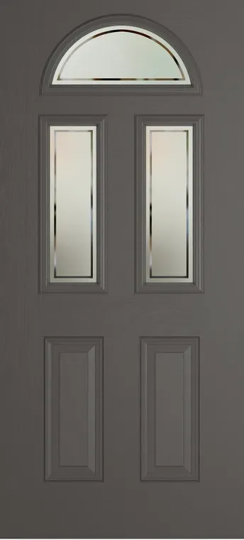 Cannes 3 composite door in Slate Grey with Victorian Border glass