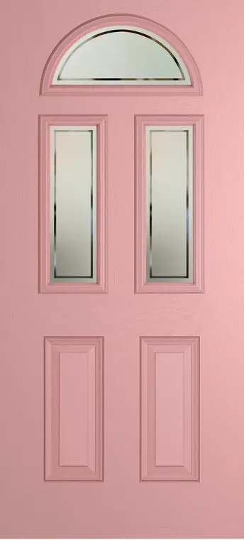 Cannes 3 composite door in Sweet Pink with Victorian Border glass